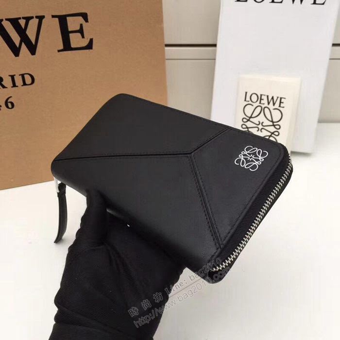 LOEWE錢包 122N89 頭層皮幾何錢包 羅意威原單長錢包  sl2051